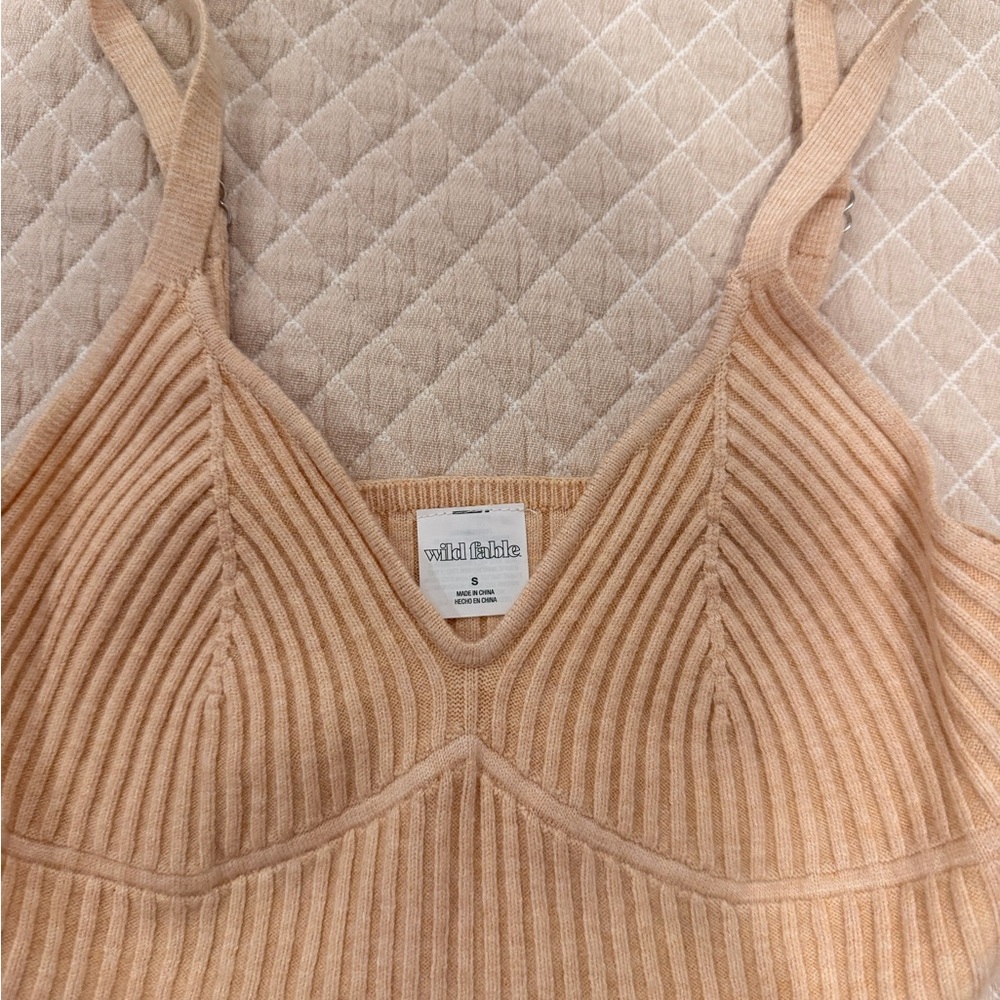Ribbed Soft Bralette in Light Beige - Picture 2 of 2